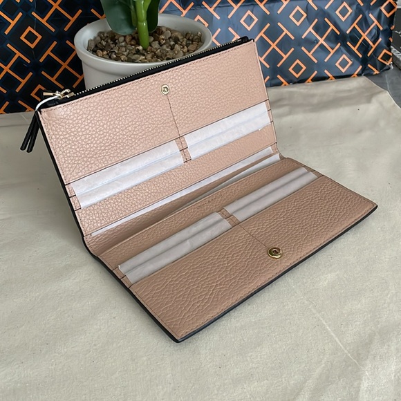 NWT , tory burch blake color block slim wallet black color - Picture 5 of 11